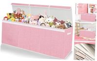 30 Days Return Policy Fast Delivery Trusted seller Toy Storage for Girls - Extra Large Kids Toy Box Chest,Collapsible Toy Organizers and Storage for Nursery,Playroom,Office 35.8"x12.6"x16"(Pink) Product Description Fabric ?[Extra Large Capacity Toy Box]This kids toy box measures 35.8"x12.6"x16"(91x32x40.5 cm),Can hold more than 118 liters.which is large enough to hold kinds of toys and dolls. ?[Detachable Partitions Toy Box]This toy storage box contains 2 detachable partitions, which can be turned into different spaces. If your toy is large, it can be completely removed. Can store different kinds of toys. ?[Multifunction]It is large enough to store a wide variety of items, including stuffed animals, games, art and craft supplies, pillows, blankets, clothes, shoes and more. We aim to provid