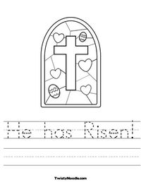 He has Risen Worksheet from TwistyNoodle.com