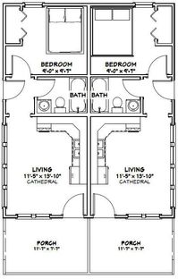 24x30 Duplex -- PDF Floor Plan -- 720 sq ft -- Model 2 | eBay