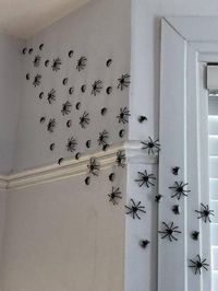 PRICES MAY VARY. 【FUN HALLOWEEN DECORATION】Our 3D black spider wall decoration, the color and shape are perfect for Halloween scenes. Stick these spider stickers on cabinets, bookshelves, walls, doors and windows with your kids and arrange them as you like. It can be applied to Halloween, New Year's Eve parties, ghost festivals, etc., bringing some spooky atmosphere to the Halloween party! You can search for high-quality bat stickers: B0CFF2WCLH 【Multiple Sizes】Halloween spider decoration set 70