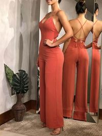 Style: K028J Chiffon U Shape Jumpsuit