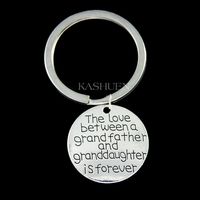 The love between a grandfather and granddaughter is forever Keyring Sentimental Love Grandpa Keychain Personalized Jewelry 60 Birthday Gifts