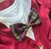 Cute Baby Maroon Sweater Cardigan Outfit. Plaid Bowtie . Baby - Etsy