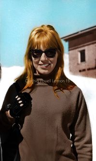 Lovely close-up of Cynthia Lennon in Austria, March 1965. Retouched and colored version.