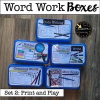 I created these word work boxes because I wanted engaging, easy to use, easy to manage word work centers that students could use no matter what level of words they were practicing. Students practicing kindergarten words can use the same station as students practicing third grade words, and everyone ...