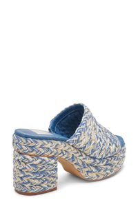 A woven strap and wrapped platform sole maximize the texture of this boosted slide sandal ready for sunny day adventure. 3 3/4" heel; 1 1/2" platform Synthetic upper/textile lining/synthetic sole Imported