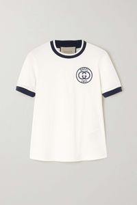 GUCCI Embroidered cotton-jersey T-shirt | NET-A-PORTER