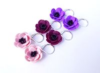 Pink Apricot Mauve Purple Anemone Flower Earrings, Anemone Earrings, Flower Earrings, Spring summer Earrings, Bridesmaid Earrings,