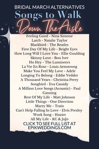 Songs to play as you and your special few walk down the aisle.