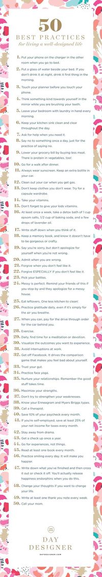 Fifty Best Practices for Living a Well-Designed Life | Day Designer® • 2016 Daily Planner