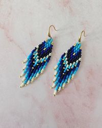 Small Fringe Beaded Earrings With Miyuki/ombre Earrings/seed Bead Earrings/ Gift for Her/ Bohemain Earrings/ Summer Jewelry /dangle Earrings - Etsy