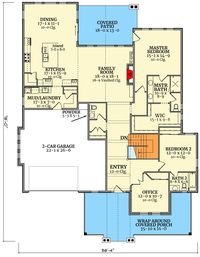 Rustic Craftsman Home Plan with Vaulted Covered Patio - 95125RW | Architectural Designs - House Plans