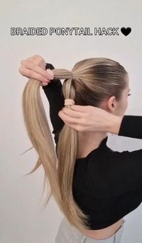 Braided ponytail hairstyle hack for long hair 💖 Video credits: poppy_hairstyles