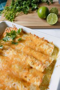 Cilantro Lime Chicken Enchiladas - Simply Scrumptious Eats