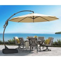 A stylish and functional addition to your outdoor space.
A 12-foot Sunbrella cantilever umbrella with a base offers a combination of durability, style, and sun protection. Here's a breakdown of its key features and benefits:

    12-Foot Canopy: Provides ample shade for a large outdoor area.   

Sunbrella Fabric: Known for its exceptional durability, fade resistance, and water repellency.  
Cantilever Design: Allows for easy adjustment and positioning without obstructing views.  
Tilt Adjustment: Provides flexibility in adjusting the shade to match the sun's position.  
Aluminum Frame: Lightweight yet sturdy, ensuring long-lasting performance.
Base Included: Offers stability and prevents the umbrella from tipping over.
#sunbrellaumbrella #outdoumbrella #patiofurniture #shade #Patio #Garden