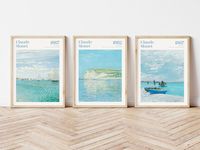 15.00 CAD This beautiful gallery wall set includes 3 high quality printable ocean beach wall arts by Claude Monet. The typography in the painting lends a modern and stylish touch to the piece, making it perfect for any interior. You will receive a PDF file with a download link to my Dropbox. You can download the files instantly and print at: -Home -Local print shops -Online printing services *For the best quality, printing at local printing stores or using online printing service is…