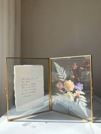 Custom Calligraphy Double Pressed Flower Floating Frame - Etsy