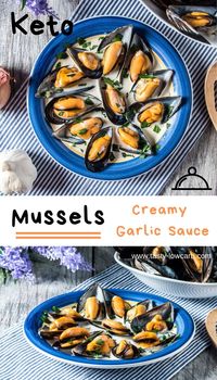 Keto Mussels in Garlic Cream Sauce