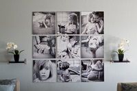 Candid black and white family pictures on canvases