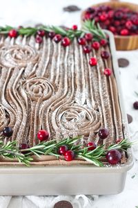 Delicious Christmas Yule Log Sheet Cake - Baking with Blondie