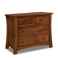 Amish Matison Four Drawer Child's Chest of Drawers Decorate a child's room with fine wood furniture. The Matison is built in Amish country by skilled craftsmen. Customize with choice of wood, stain and hardware. #woodfurniture #kidsfurniture