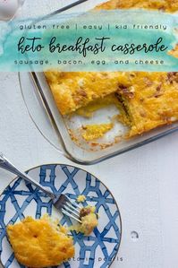 This Keto Breakfast Casserole is perfect for meal prep and just 3.5 net carbs per serving. It's also kid and family friendly. An easy breakfast casserole for the family. #casserole #breakfast #ketoinpearls