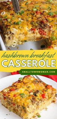 Here's a breakfast casserole recipe that's easy to make ahead and also freezer-friendly! Loaded with hashbrowns, sausage, veggies, eggs, and cheese, it's perfect for your holiday brunch menu. Check out more ways to customize it on Christmas morning!