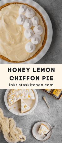 Just when you thought Lemon Chiffon Pie couldn't get any better, you swap Local Hive Honey™ in for the sugar and have Honey Lemon Chiffon Pie! Tart lemon and sweet honey together in a Nilla Wafer pie crust will be a hit all year long! Honey Lemon Chiffon Pie works for the holidays and summer days.