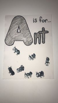 The Letter A is for Ant! #letterweek #letterA #daycare #preschool #toddlers #craft #ants #A #fingerprints #babies #funcrafts