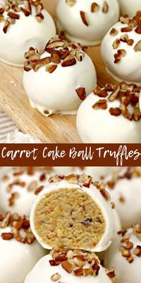 Carrot cake ball truffles are an elegant take on Easter candy. This fun springtime candy puts a new twist on classic carrot cake flavor. These carrot cake truffles would be a festive end to any springtime celebration. #carrotcake #dessert #cakeball #caketruffles #carrotcakerecipe #carrotcaketruffles