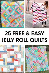 Quilting with jelly rolls is a fun easy way to start quilting. Here are 25 easy jelly roll quilt patterns that are perfect for beginners.