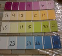 Write the missing numbers paint chip idea.