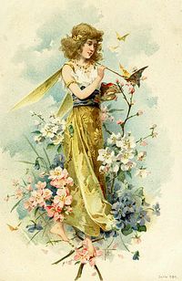 bumble button: Antique Victorian Fairy Postcards - Free Clip Art - Instant Art -