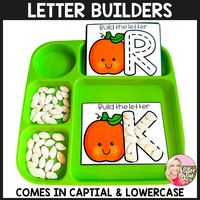 These pumpkin themed math and literacy centers are packed with hands-on learning activities which include: letter identification/writing letters, rhyming words, syllables, beginning sounds, counting, number recognition, shapes, number order, sorting by size, fine motor skills, and handwriting. Use these as centers, small group activities, morning tubs, or for fast finishers in your preschool, pre-k, kindergarten, or special education classroom. Literacy Center included: Pumpkin Pick & Trace –Cap