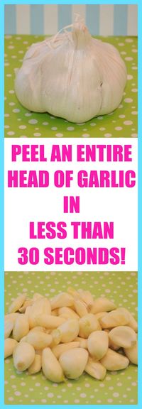 The absolute fastest way to peel a whole head of garlic and in under 30 seconds!!! Oh and with no fancy gadgets or even a knife! It's basically like performing a magic trick in your kitchen. Your gonna have more cloves of garlic then you'll even know what to do with! Enjoy!!!