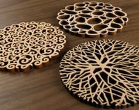 Kaleidescope Wood Cut Coasters // Alder Wood