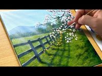 Easy Way to Paint a Spring Scene / Acrylic Painting for Beginners - YouTube