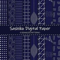 Indigo Sashiko Digital Paper Japanese Embroidery Seamless | Etsy