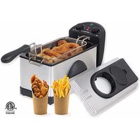 Deep Fryers, Gourmia GDF300 Ultra Fry Station Compact Deep Fryer With MaxiMesh Basket and Removable Tank 1500 Watts, 3 Liter