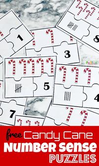 Number sense is an important skill for children to learn. This is the foundation for math in their future. This doesn’t have to be overwhelming or boring, though! Kids can have fun learning and practicing skills with activities like this Candy Cane Number Sense Puzzles. This fun Christmas math activity for december is a great way to to help toddler, preschool, and pre-k children as they learn to count and identifying numbers 1-10.