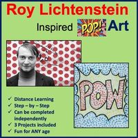 Distance Learning Pop Art: 3 Projects in One – Lichtenstein Inspired Art & Cards