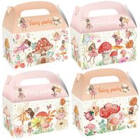 PRICES MAY VARY. You Will Get: Package includes 24 fairy birthday party gift boxes in 2 different fairy flowers mushrooms patterns, each design includes 12 Pieces. These fairy theme boxes are designed with different flavors. Whether it's cookies, delicious candy, or party supplies, these party treat boxes are just what you need to dish out the fairy tale wonderland baby shower party Quality Material: These lovely fairies party goodie gift boxes are made of white cardboard, safe and non-toxic, th