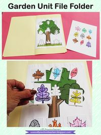 Another file folder game with a worksheet. Just a little twist. Students get to color the leaves and place them over the ones on the file folder as they say the phrase: a red leaf.