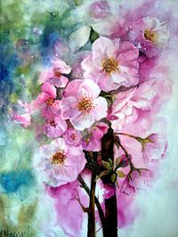 Watercolour Florals: Cherry Blossom Yvonne Harry