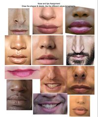 I use this handout to practice drawing nose and lips with my students.