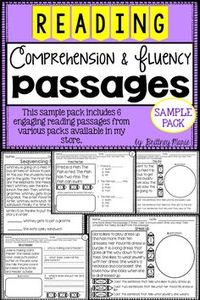 FREEBIE! Free reading comprehension and fluency passages sample pack!