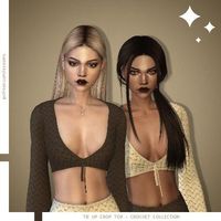 Tie up crop top, crochet collection, female clothes, sims 4. Maxis mix , cc4, ts4cc, s4downloads, ts4downloads, ts4finds, s4finds