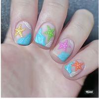 "Bring the seaside to your fingertips with our 24pc square short false press-on nails featuring a vibrant beachy design. Effortlessly apply these nails for a stunning, ocean-inspired manicure perfect for summer days and tropical vibes. Embrace the beach life and add a splash of coastal charm to your style with these trendy nail art creations. 🌊💅 #BeachyNails #PressOnNails #ShortSquareNails"