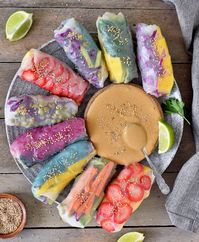 vegan summer rolls rainbow rolls gluten-free recipe