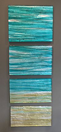 Blue Infinity, cast glass decorative and privacy panels by Heather Cuell | Effusion Art Gallery + Cast Glass Studio, Invermere BC